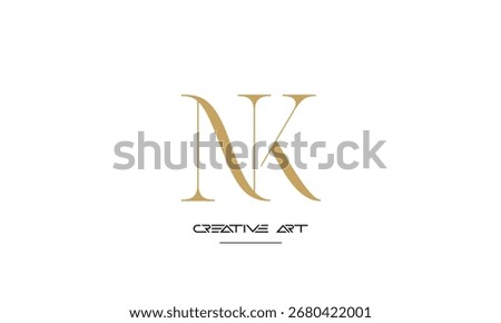 NK, KN, N, K abstract letters logo monogram