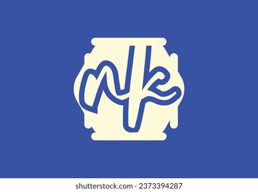 NK letter logo and icon design template