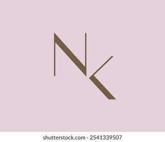 NK letter logo icon design. Classic style luxury initials monogram.