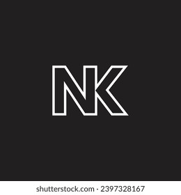 NK Letter Logo, NK Letter Monogram, N,K, Initials Letter,