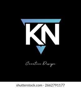 NK-Buchstabe-Logo im Dreieck - Modernes Farbverlauf-Monogramm für Branding und Identitätsdesign
