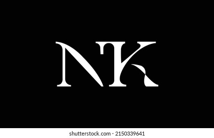 NK letter logo , NK vector logo designs. Nk logo , Nk letter logo design business template