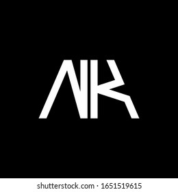 NK logo abstract monogram isolated on black background