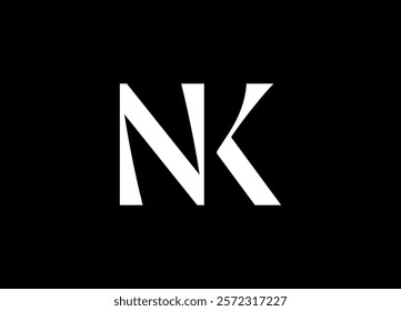 NK Logo Design Template Vector Graphic Branding Element.
