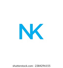 Diseño del logotipo de NK. Ilustración vectorial.