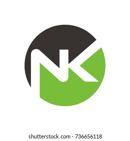 NK logo initial letter design template vector