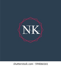 nk logo letter initial, Abstract Polygonal Background Logo, design for Corporate Business Identity,flat icon, Alphabet letter