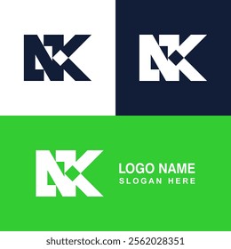 NK logo template, Modern and Creative letter.