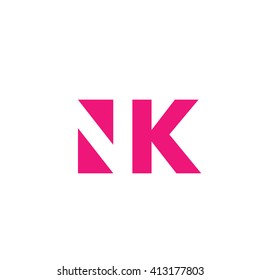 NK Logo. Vector Graphic Branding Letter Element. White Background