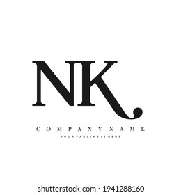 Vector de logotipo inicial de lujo mínimo NK.