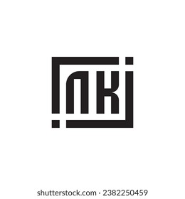 NK minimalist geometric symbol logo in high quality professional design that will print well across any print media