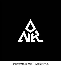 NK monogram logo with 3 pieces shape isolated on triangle design template