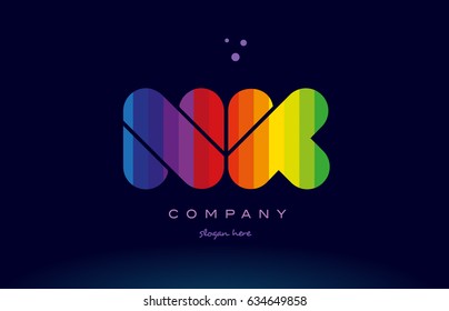 nk n k alphabet letter colorful creative colors text dots creative company logo vector icon design template