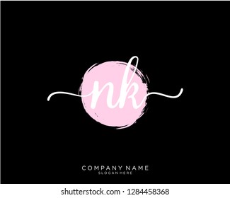 NK N K Initial handwriting logo template