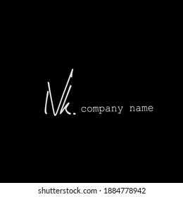 NK N K Initial handwriting creative fashion elegant design logo Sign Symbol template vector icon