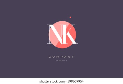 nk n k  retro vintage simple rhombus three 3 letter combination black white alphabet company logo line design vector icon template 