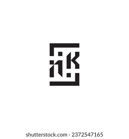 NK square concept retro logo in high quality professional design that will print well across any print media