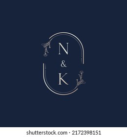 NK wedding initial logo letters in high quality professional design that will print well across any print media
