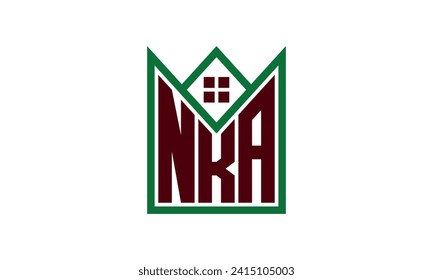 NKA initial letter real estate builders logo design vector. construction ,housing, home marker, property, building, apartment, flat, compartment, business, corporate, house rent, rental, commercial 