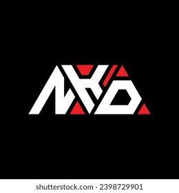 NKD triangle letter logo design with triangle shape. NKD triangle logo design monogram. NKD triangle vector logo template with red color. NKD triangular logo Simple, Elegant, and Luxurious design.