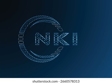 Diseño de Vector de logotipo de letra polivinílica baja NKI. Diseño de logotipo de poliéster inferior NKI. Logotipo de poliéster bajo.