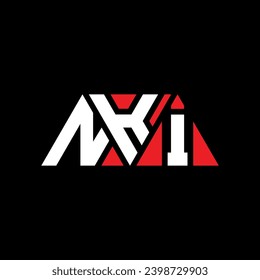 Logo-Design des Dreiecks NKI mit Dreiecksform. NKI Triangle Logo Design Monogramm. NKI Dreieck-Vektorlogo-Vorlage mit roter Farbe. Das dreieckige NKI-Logo ist einfach, elegant und luxuriös.