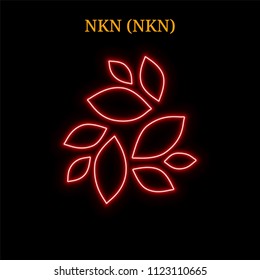 NKN (NKN) cryptocurrency symbol. Vector illustration eps10 isolated on black background