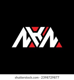 NKN triangle letter logo design with triangle shape. NKN triangle logo design monogram. NKN triangle vector logo template with red color. NKN triangular logo Simple, Elegant, and Luxurious design.