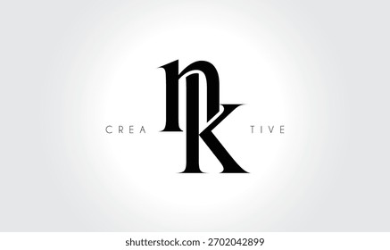NKnk Elegant Serif Monogram Logo – Luxury Lowercase Typographic Lettermark for Modern Branding