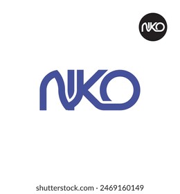 Diseño de monograma de letra de logotipo NKO