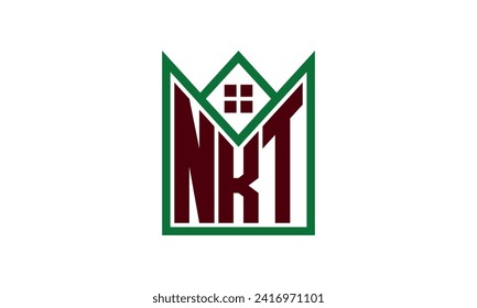 NKT initial letter real estate builders logo design vector. construction ,housing, home marker, property, building, apartment, flat, compartment, business, corporate, house rent, rental, commercial 