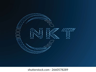 Projeto de vetor de logotipo de letra baixa NKT. Design de logotipo NKT poli inferior. Logotipo poli baixo.