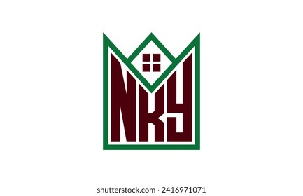 NKY initial letter real estate builders logo design vector. construction ,housing, home marker, property, building, apartment, flat, compartment, business, corporate, house rent, rental, commercial 