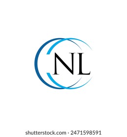 NL abstract monogram logo design. NL creative initials letter logo concept. NL vector letter design.
