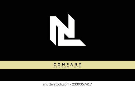 Letras alfabetas NL Iniciales Logotipo Monograma LN, N y L