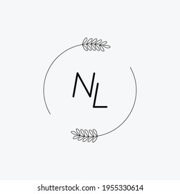 NL Beauty vector initial logo, handwriting logo of initial signature