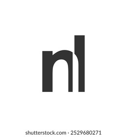 NL creative geometric initial based modern and minimal logo. Letter n l trendy fonts. Universal professional elegant techno vector design.