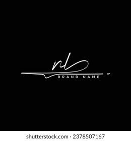 NL etter beauty handwriting vector logo. 