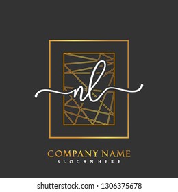 NL Initial Handwriting logo template vector