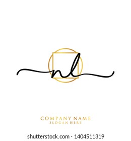 NL Initial handwriting logo template