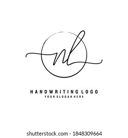 NL Vector de plantilla de logotipo de escritura a mano inicial