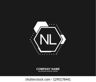 NL Initial letter geometric logo vector