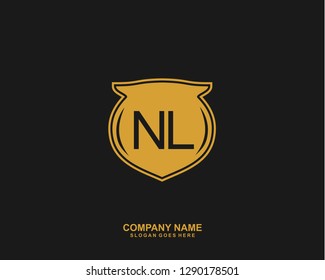 NL Initial letter geometric logo vector