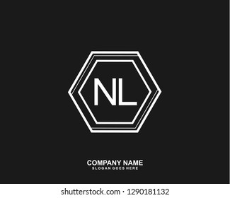 NL Initial letter geometric logo vector