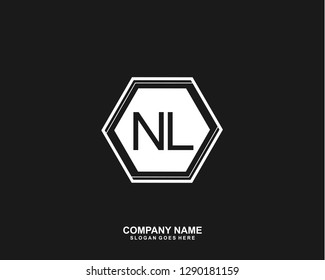 NL Initial letter geometric logo vector