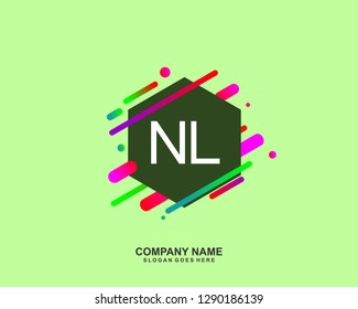 NL Initial letter geometric logo vector