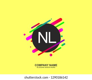 NL Initial letter geometric logo vector