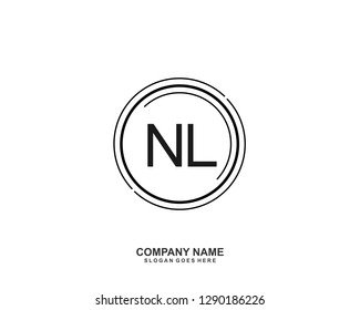 NL Initial letter geometric logo vector