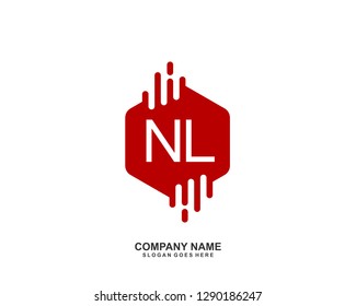 NL Initial letter geometric logo vector