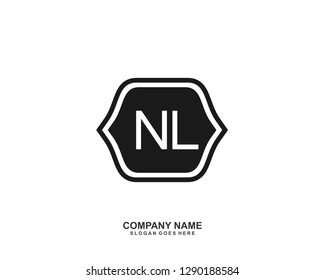 NL Initial letter geometric logo vector